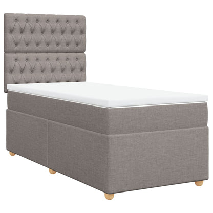 Boxspring met matras stof taupe 90x200 cm