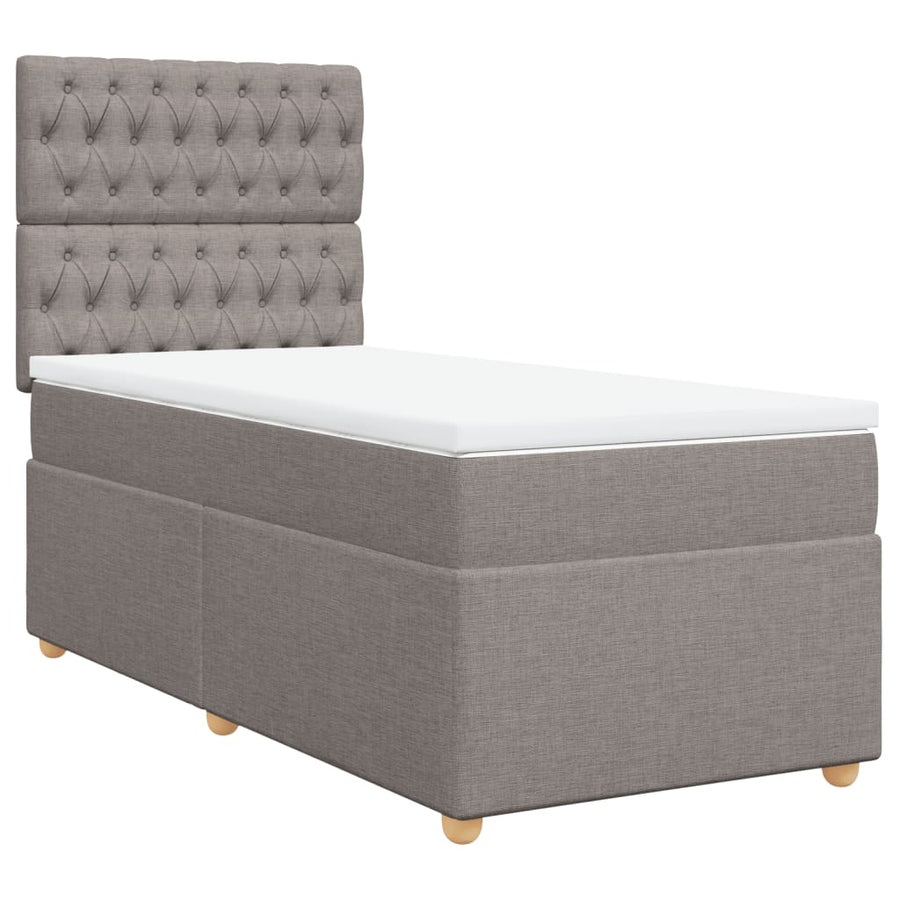 Boxspring met matras stof taupe 90x200 cm
