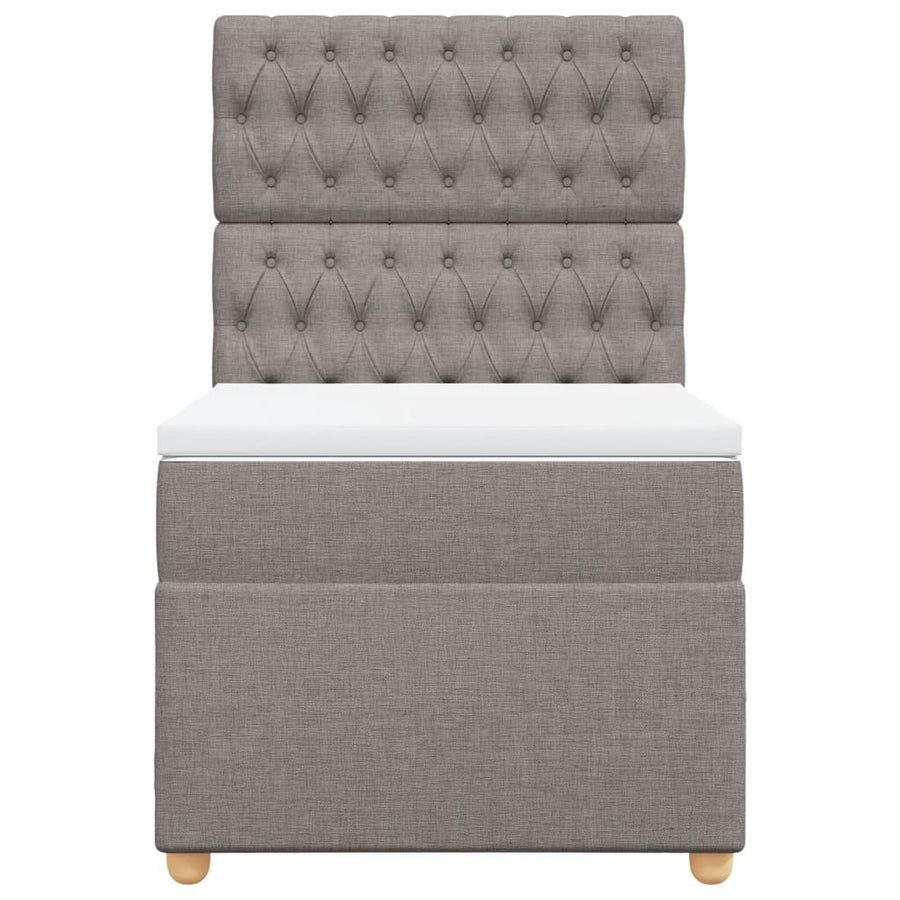 Boxspring met matras stof taupe 90x200 cm