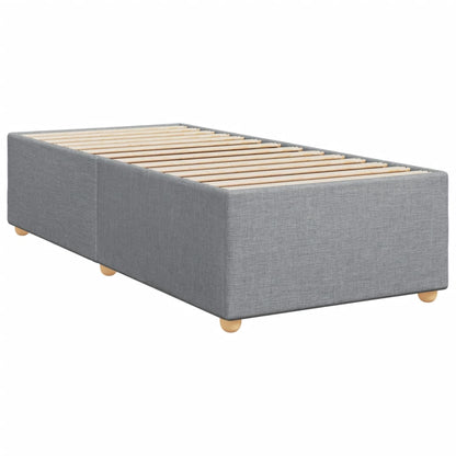Boxspring met matras stof lichtgrijs 90x200 cm