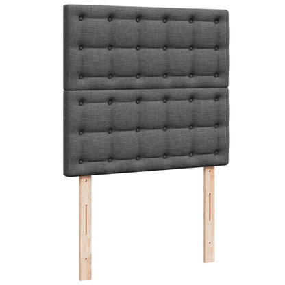 Boxspring met matras stof donkergrijs 90x200 cm