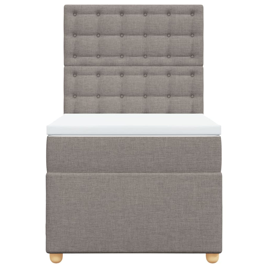 Boxspring met matras stof taupe 90x200 cm