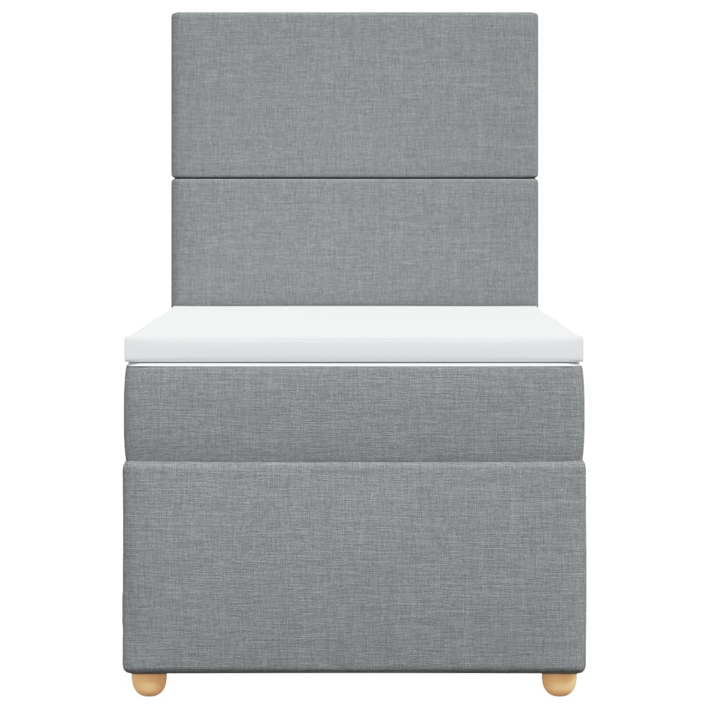 Boxspring met matras stof lichtgrijs 100x200 cm