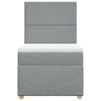 Boxspring met matras stof lichtgrijs 100x200 cm
