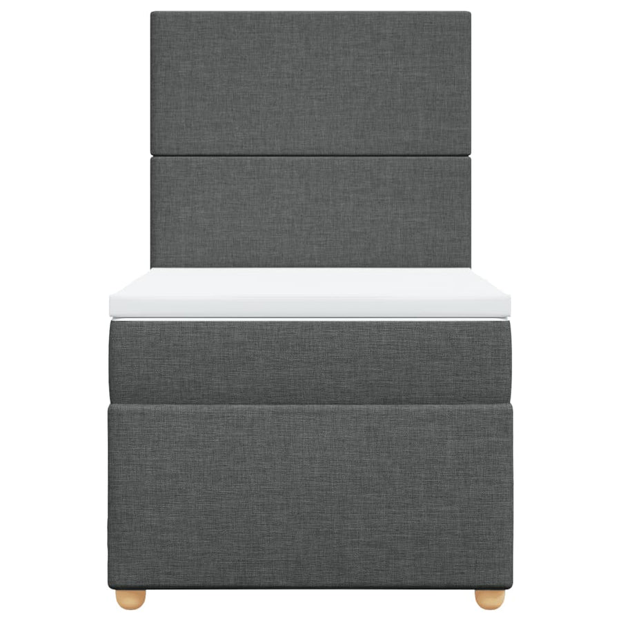 Boxspring met matras stof donkergrijs 100x200 cm
