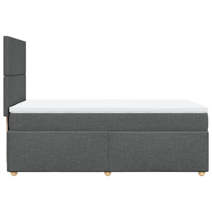 Boxspring met matras stof donkergrijs 100x200 cm