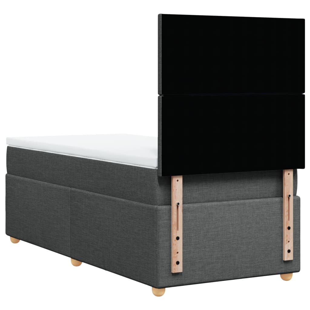 Boxspring met matras stof donkergrijs 100x200 cm
