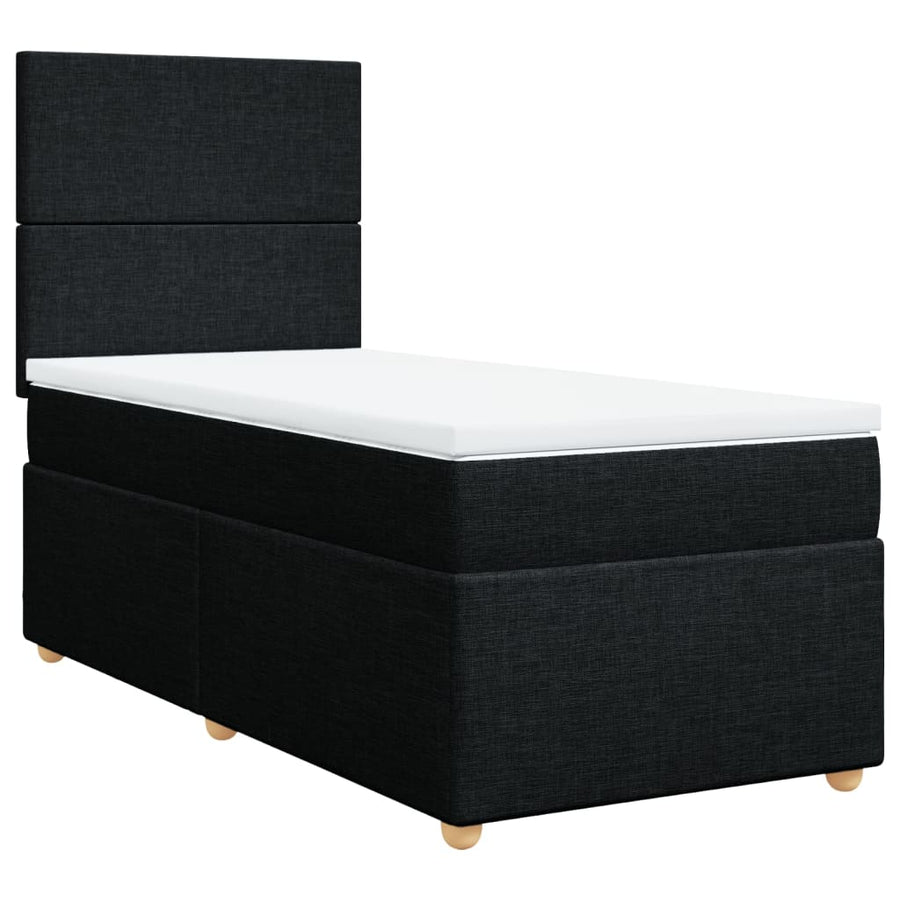 Boxspring met matras stof zwart 100x200 cm
