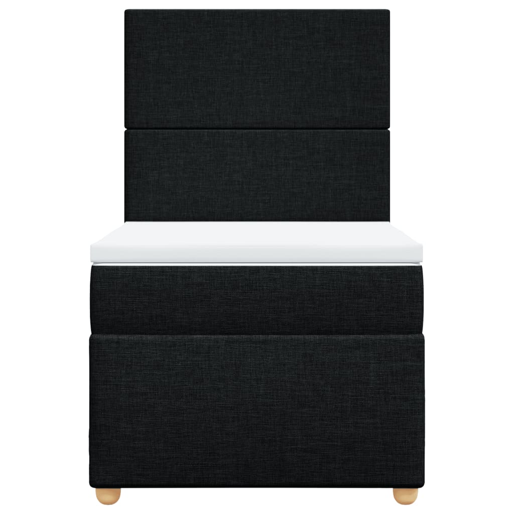 Boxspring met matras stof zwart 100x200 cm