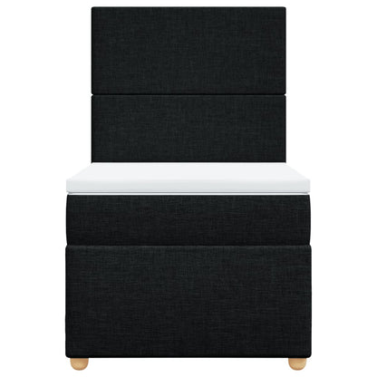 Boxspring met matras stof zwart 100x200 cm