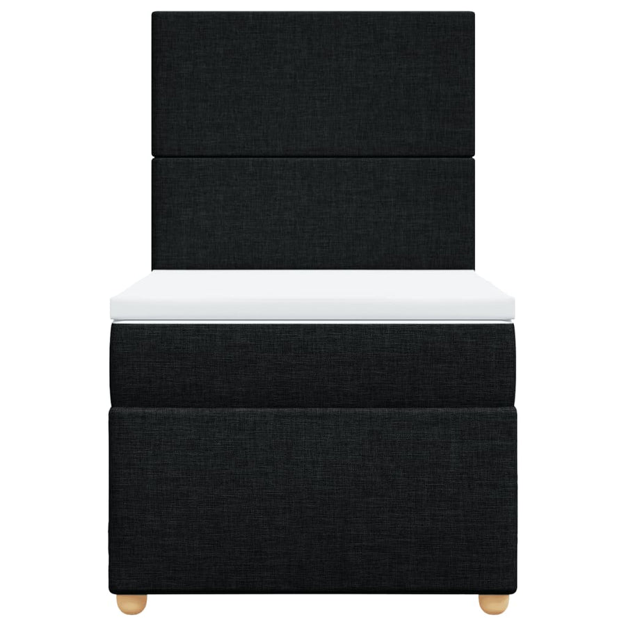 Boxspring met matras stof zwart 100x200 cm