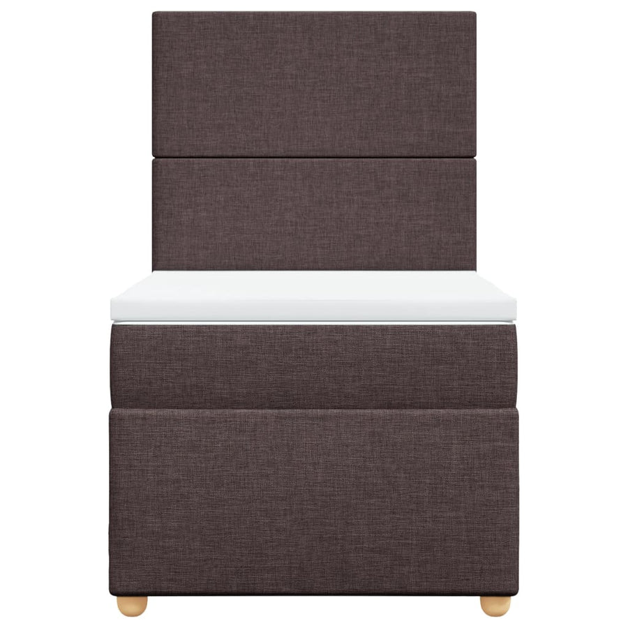 Boxspring met matras stof donkerbruin 100x200 cm