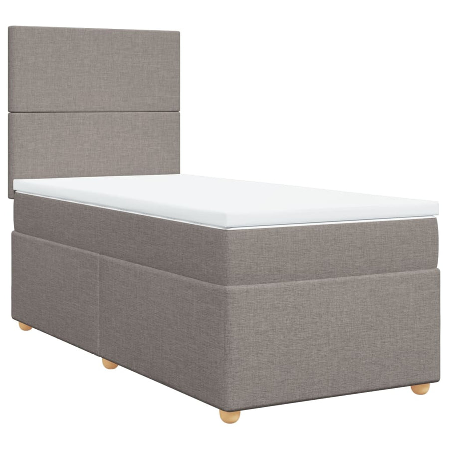 Boxspring met matras stof taupe 100x200 cm
