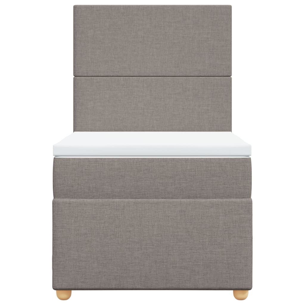 Boxspring met matras stof taupe 100x200 cm