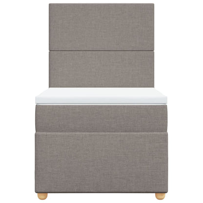 Boxspring met matras stof taupe 100x200 cm