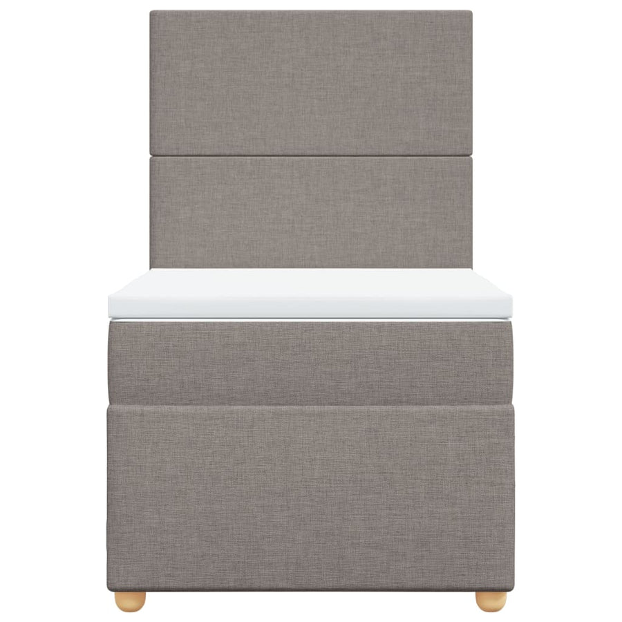 Boxspring met matras stof taupe 100x200 cm
