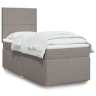 Boxspring met matras stof taupe 100x200 cm