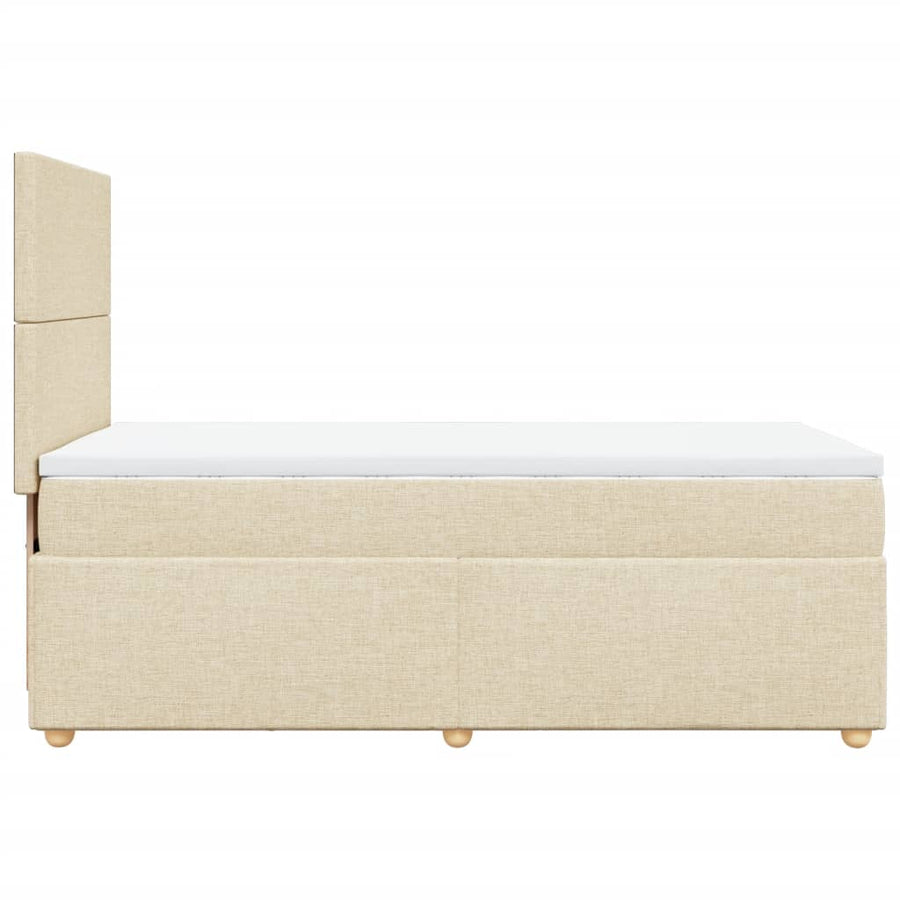 Boxspring met matras stof crèmekleurig 100x200 cm