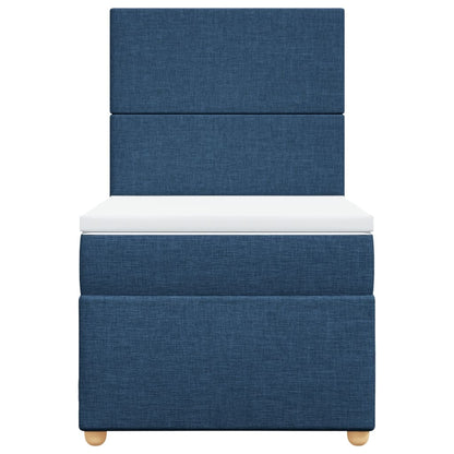 Boxspring met matras stof blauw 100x200 cm