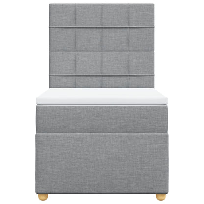 Boxspring met matras stof lichtgrijs 100x200 cm