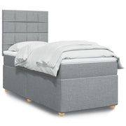 Boxspring met matras 100x200 cm lichtgrijs