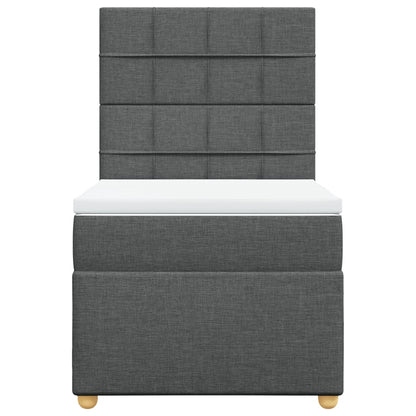 Boxspring met matras stof donkergrijs 100x200 cm