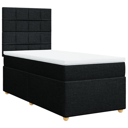 Boxspring met matras stof zwart 100x200 cm