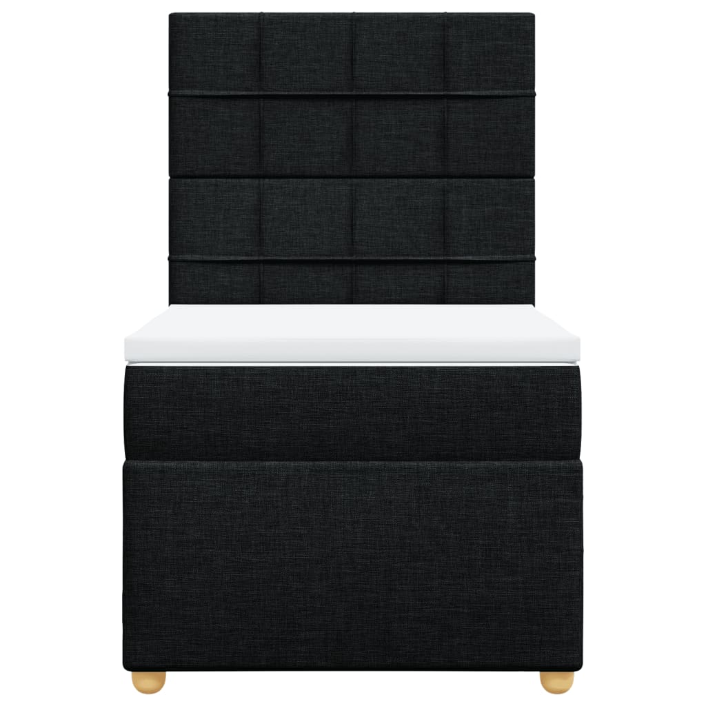Boxspring met matras stof zwart 100x200 cm