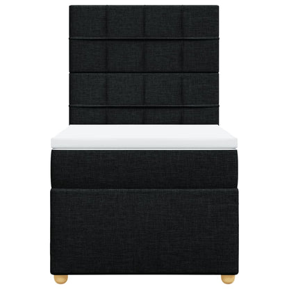 Boxspring met matras stof zwart 100x200 cm
