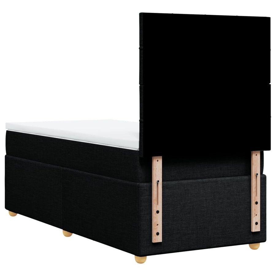 Boxspring met matras stof zwart 100x200 cm