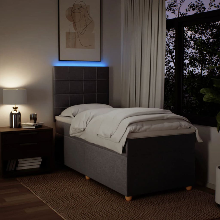 Boxspring met matras stof taupe 100x200 cm