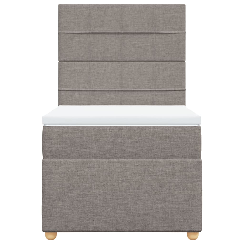 Boxspring met matras stof taupe 100x200 cm
