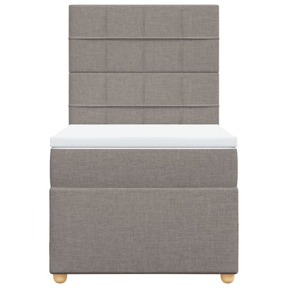 Boxspring met matras stof taupe 100x200 cm