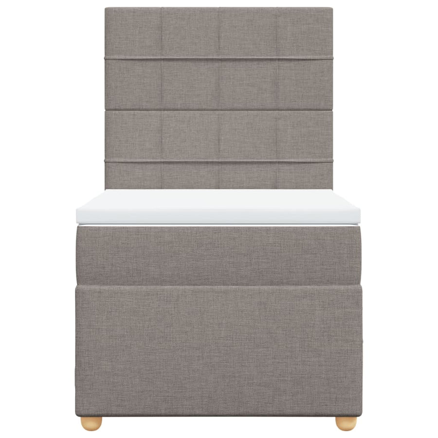 Boxspring met matras stof taupe 100x200 cm