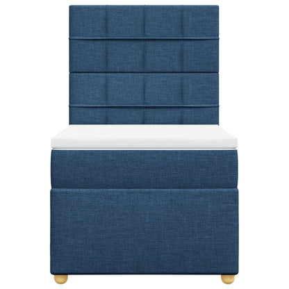 Boxspring met matras stof blauw 100x200 cm