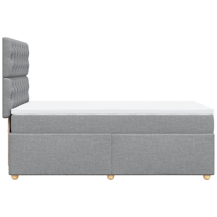 Boxspring met matras stof lichtgrijs 100x200 cm