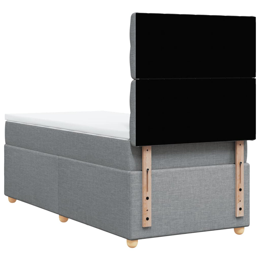 Boxspring met matras stof lichtgrijs 100x200 cm