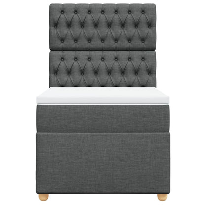 Boxspring met matras stof donkergrijs 100x200 cm