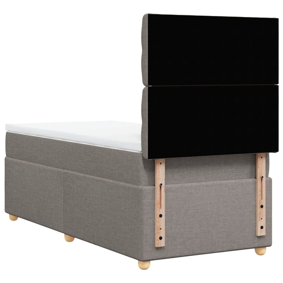 Boxspring met matras stof taupe 100x200 cm