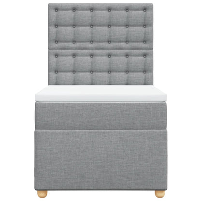 Boxspring met matras stof lichtgrijs 100x200 cm