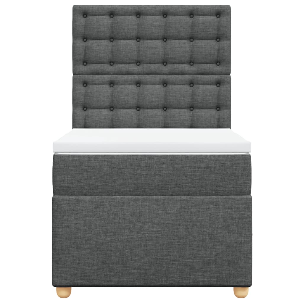 Boxspring met matras stof donkergrijs 100x200 cm