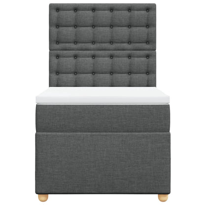 Boxspring met matras stof donkergrijs 100x200 cm