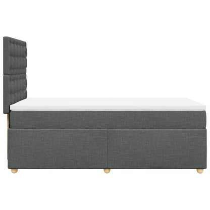 Boxspring met matras stof donkergrijs 100x200 cm
