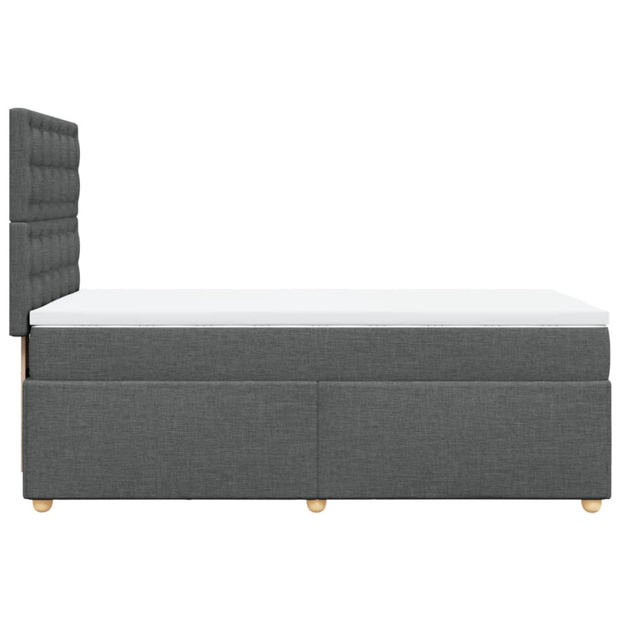 Boxspring met matras stof donkergrijs 100x200 cm