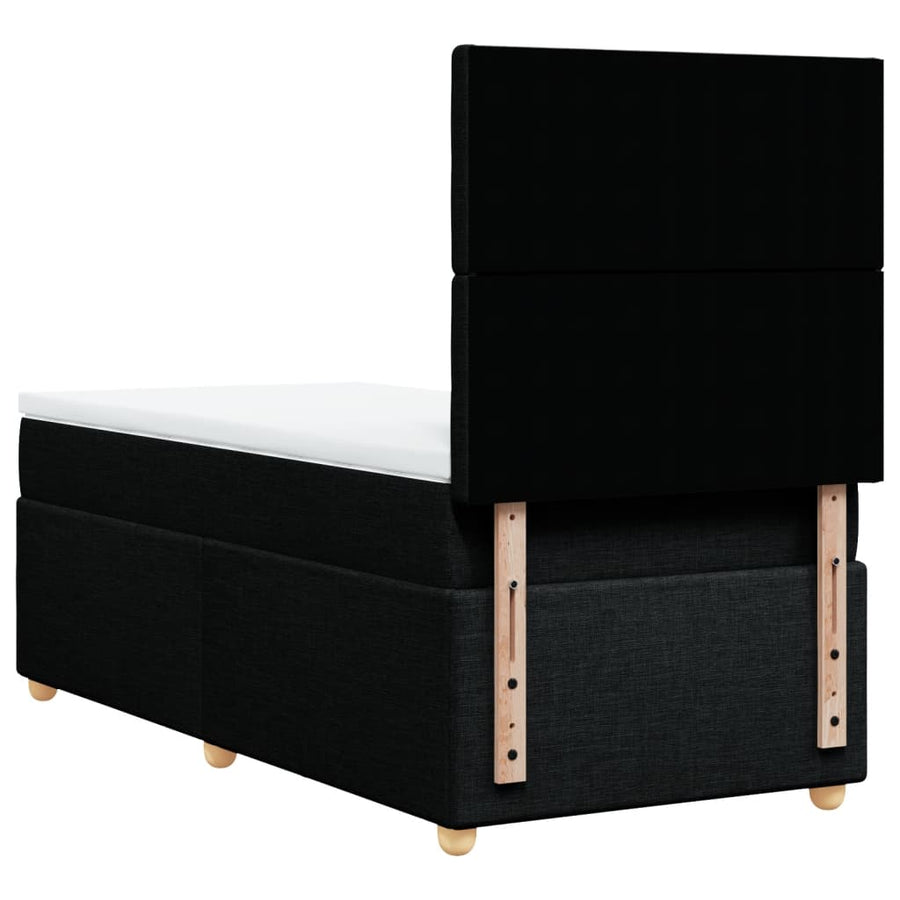 Boxspring met matras stof zwart 100x200 cm