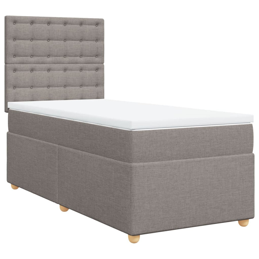 Boxspring met matras stof taupe 100x200 cm