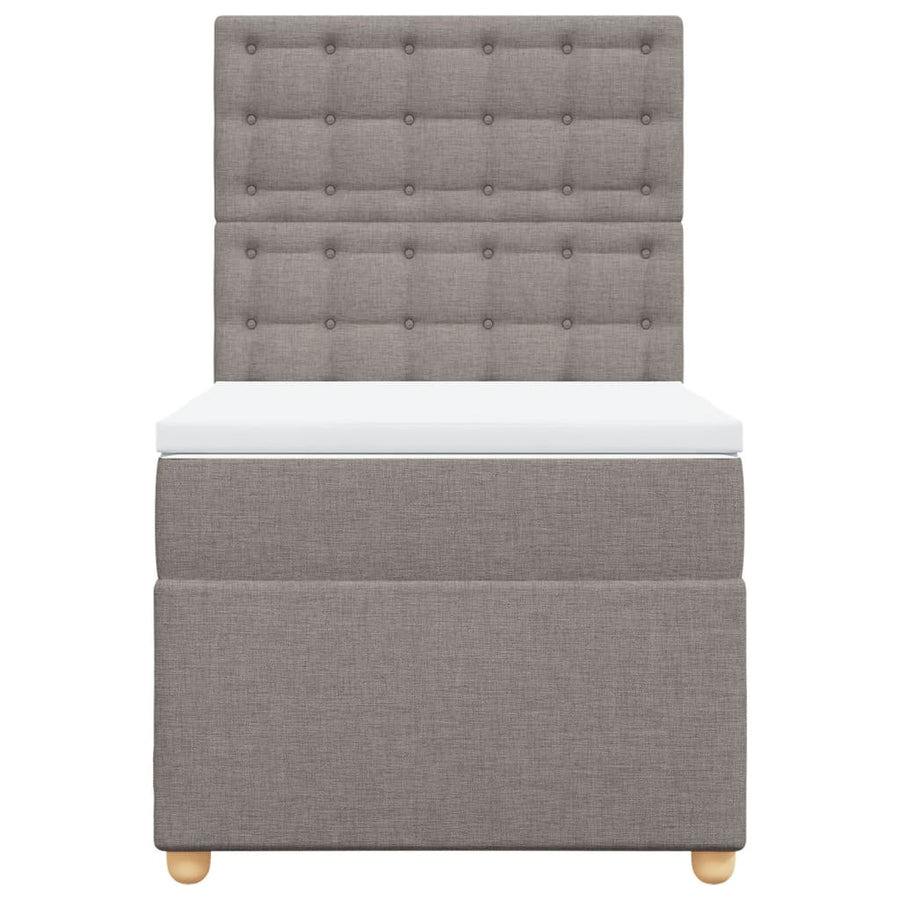 Boxspring met matras stof taupe 100x200 cm