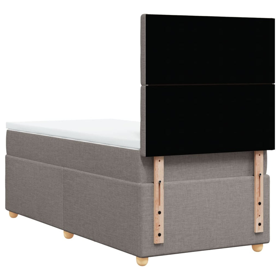 Boxspring met matras stof taupe 100x200 cm