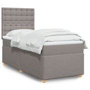 Box spring with mattress fabric taupe 100x200 cm
