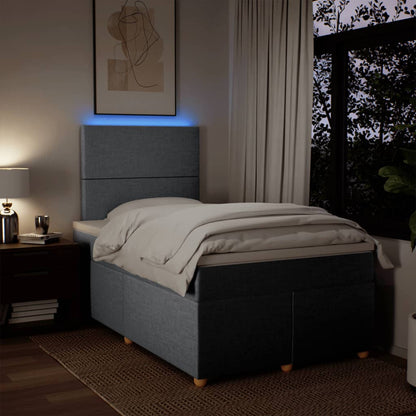 Boxspring met matras stof lichtgrijs 120x190 cm